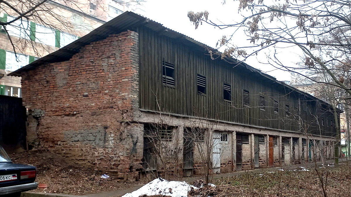 Угольный сарай 30-х годов ХХ века во дворе дома по ул. Артема. Донецк. Фото 2024 год