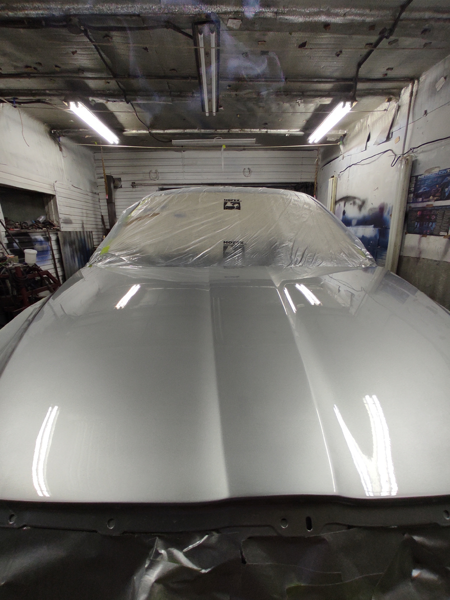 Покраска капота. Серебристый металик 