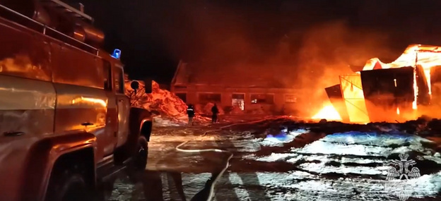    В Шабалинском районе сгорел склад древесины