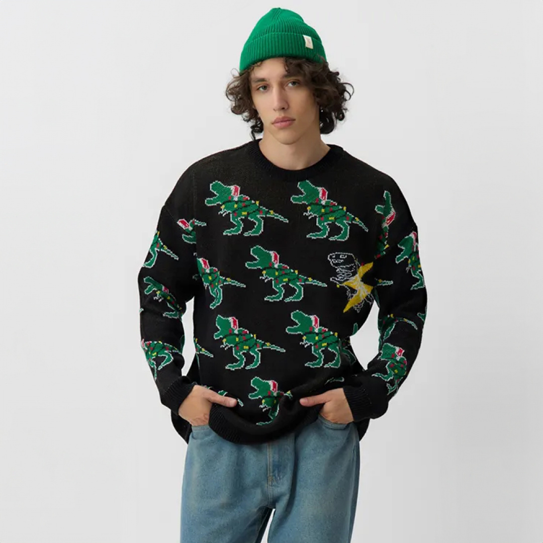 Свитер с динозаврами Kaftan