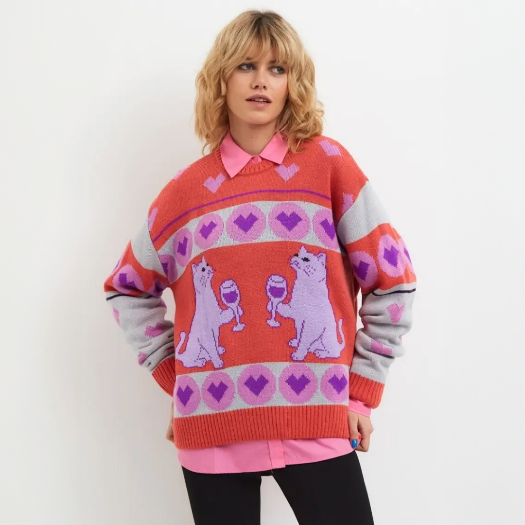 Свитер с котиками КРАЙ