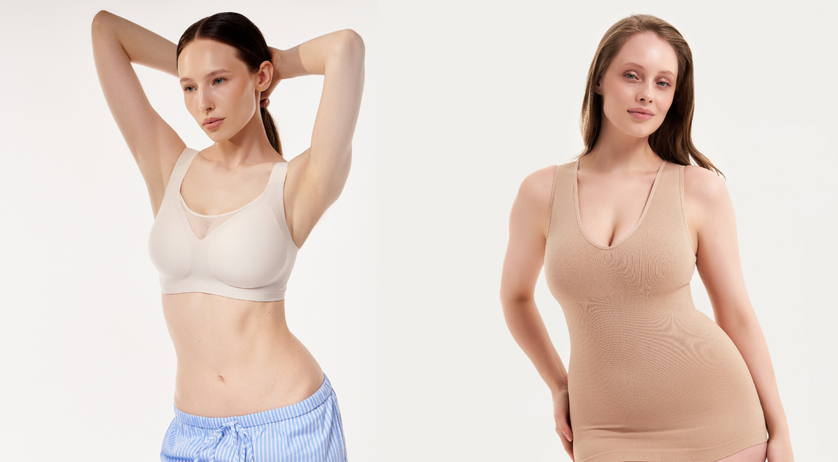 Бюстгальтер с сеткой и майка с глубоким вырезом WL