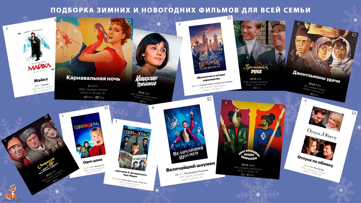 Личная подборка фильов для зимней и новогодней атмосферы (все скрины делала сама)