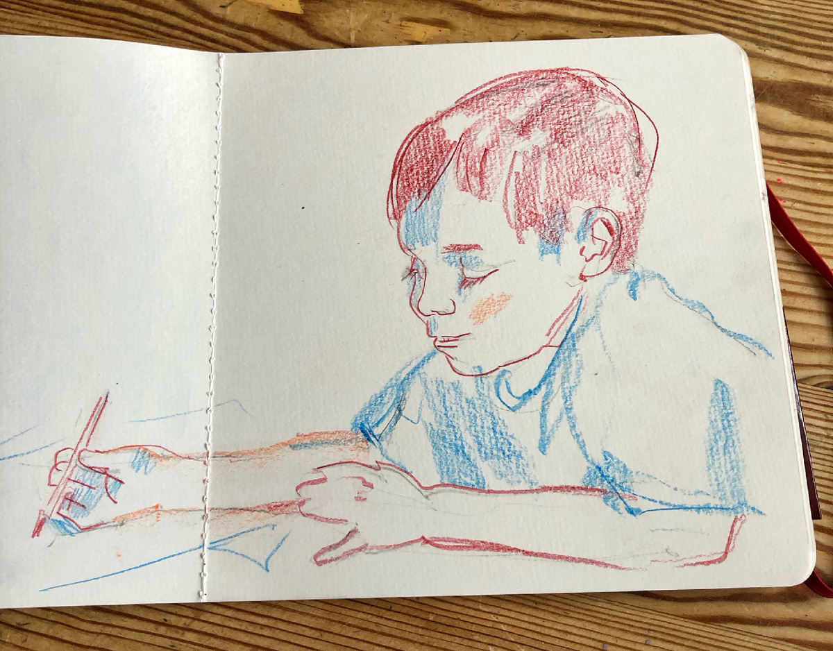 Тихон рисует