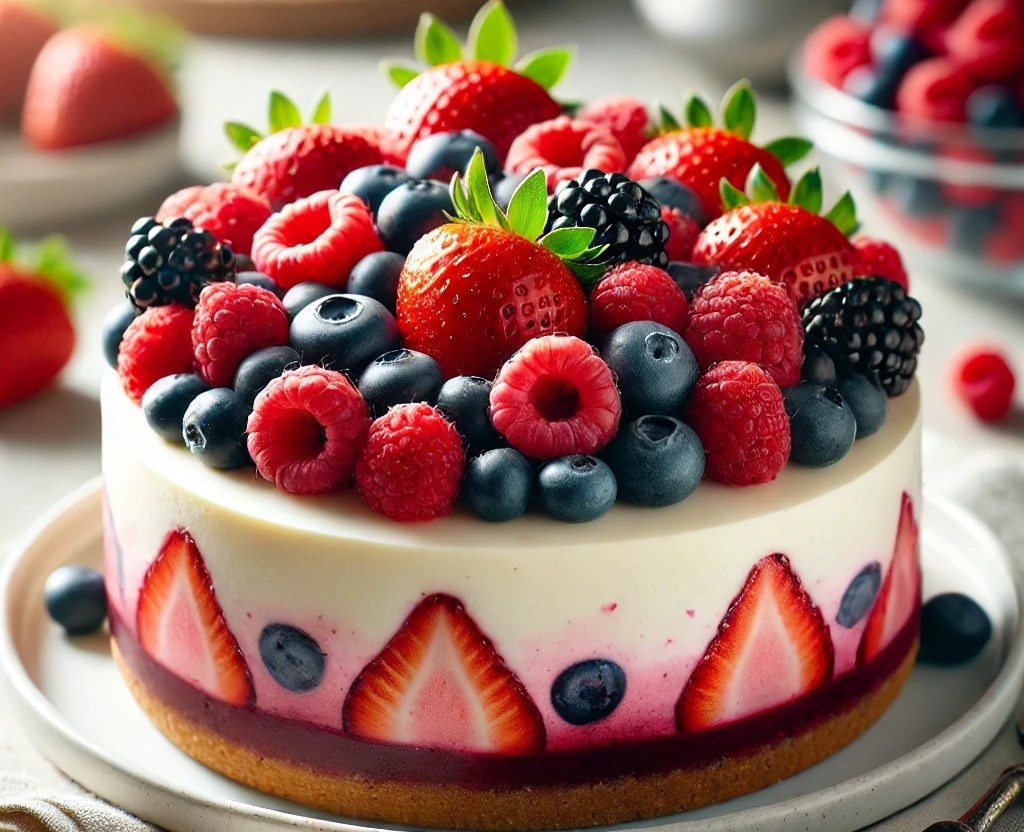 ягодный чизкейк без выпечки

