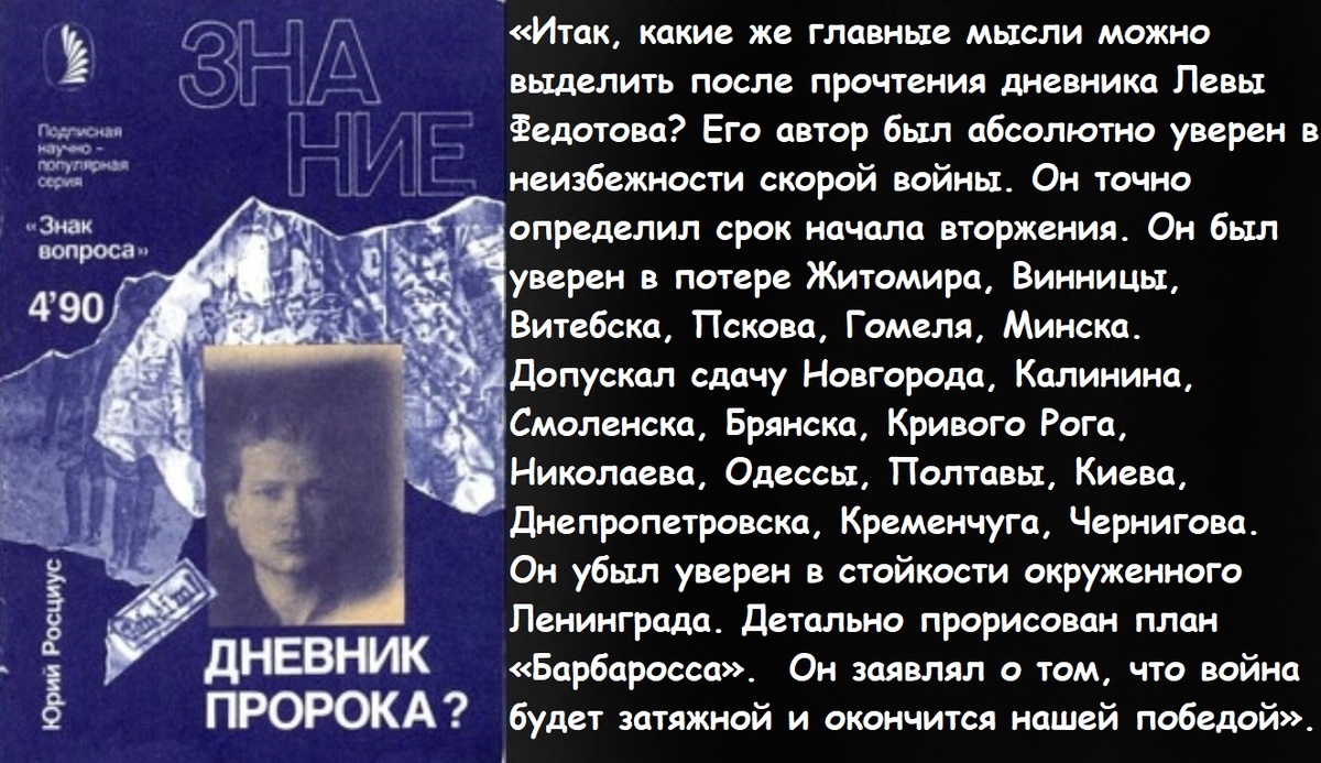 Юрий Росциус высказал свои мысли о Льве Федотове в работе «Дневник пророка?»