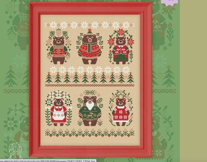 Скрин с сайта "Совиный лес"https://owlforest.ru/besplatnaya-skhema-dlya-vyshivaniya-medvezhiy-novyy-god_1/