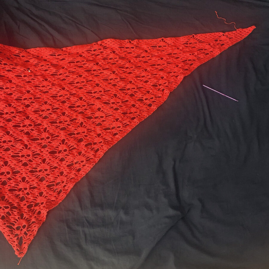    Шаль крючком с черепами   
Источник: Мария Моднова для Креаликум