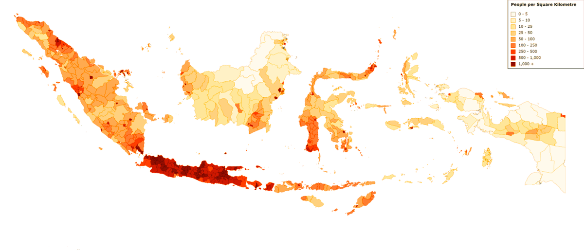 Плотность населения Индонезии