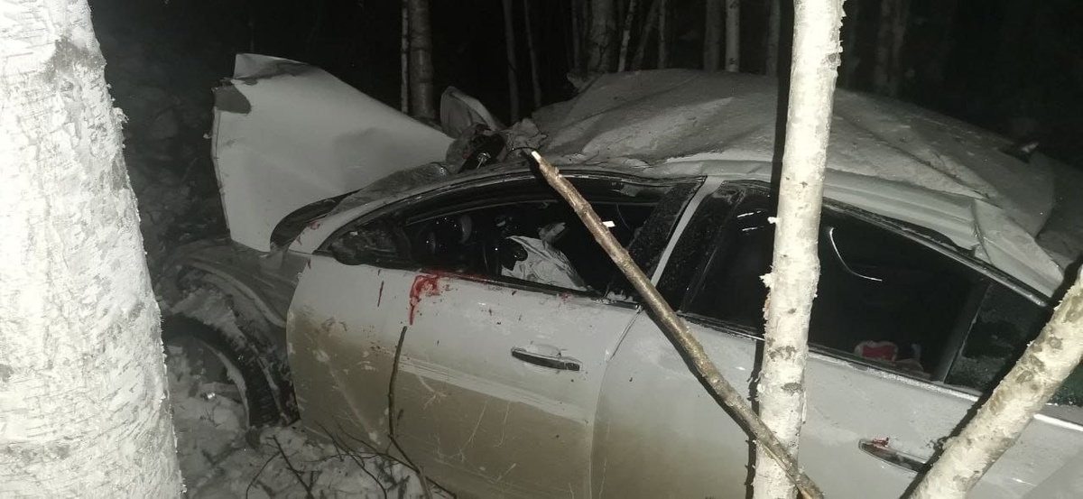    В Нягани автомобиль вылетел в кювет, пострадали три человека