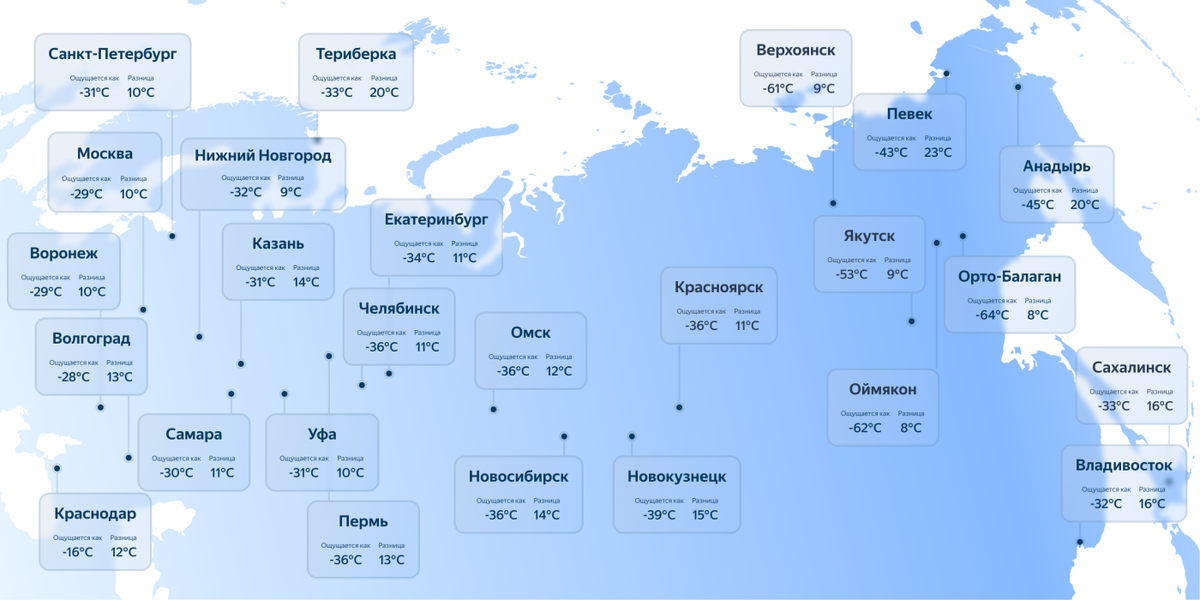   Чукотка, Ямал, Югра – тройка самых холодных регионов России
