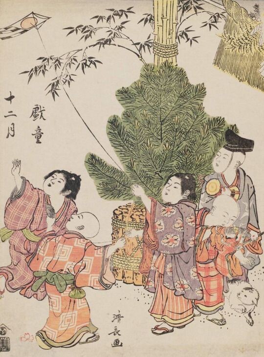 Тории Киёнага. Новый год (1787).