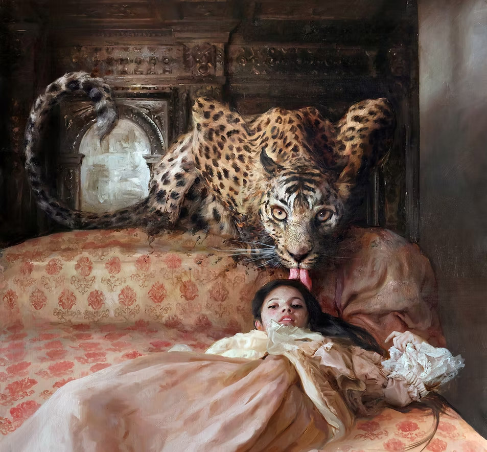    Гильермо Гарсиа Лорка, "The English Bed - Tiger and Woman", 2018Официальный сайт художника guillermolorca.com