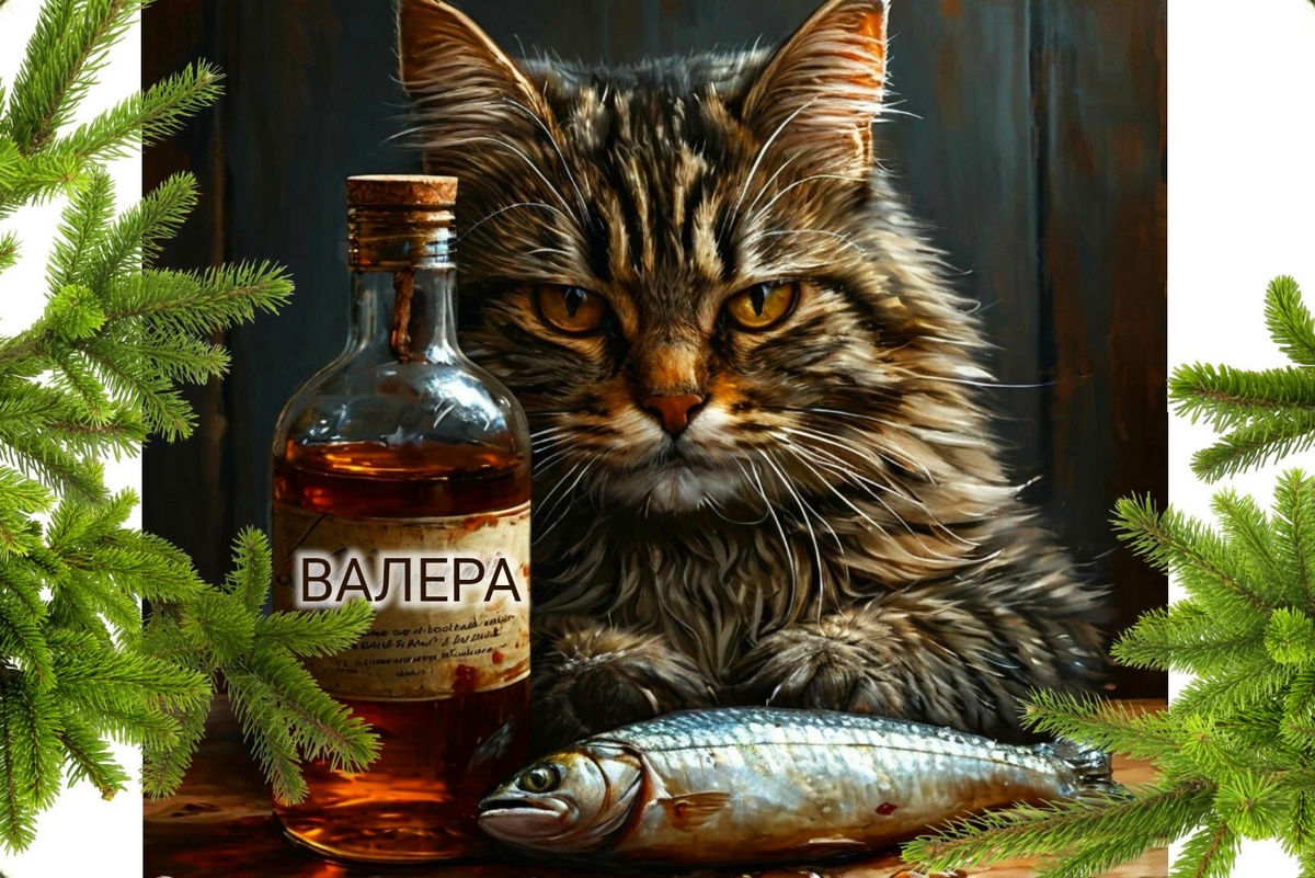 Грустный кот с "валерой". Сгенерировано нейросетью. 