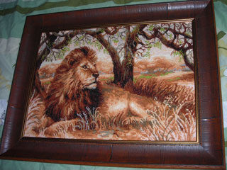 Вышит по набору "Riolis", оформление в багетной мастерской.