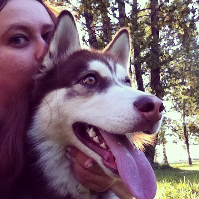Это я с хаски, за которой неделю ухаживала по просьбе приятельницы. 