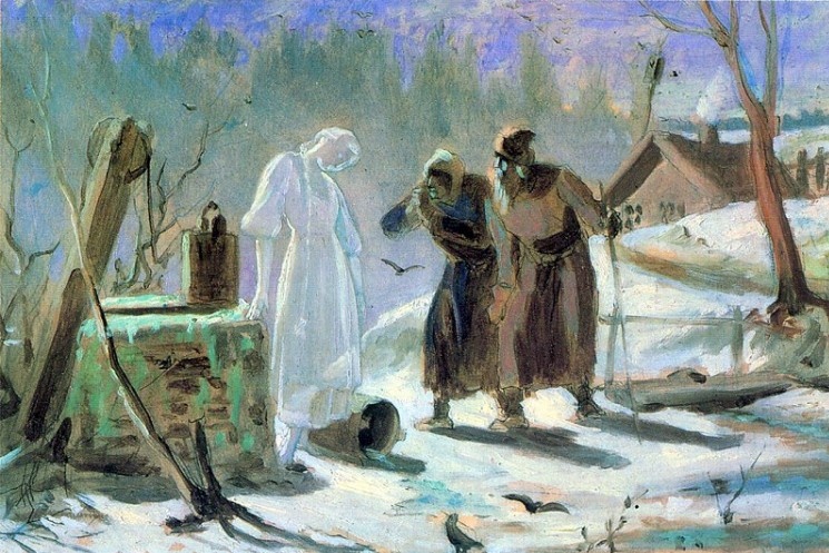 Эскиз В. Поленова к незаконченной картине «Тающая Снегурочка», 1879 г. Из открытых источников