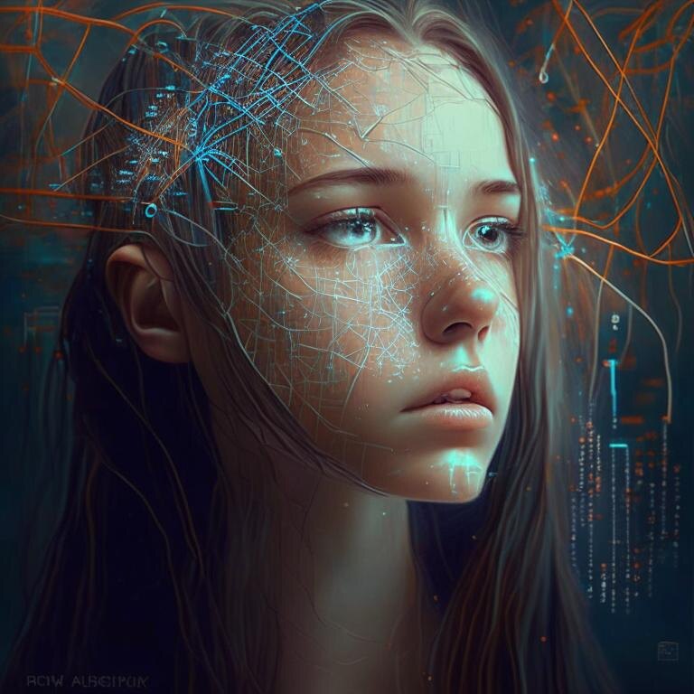 А вместо фото сгенерированная нейросетями картинка девушки под воздействием ИИ