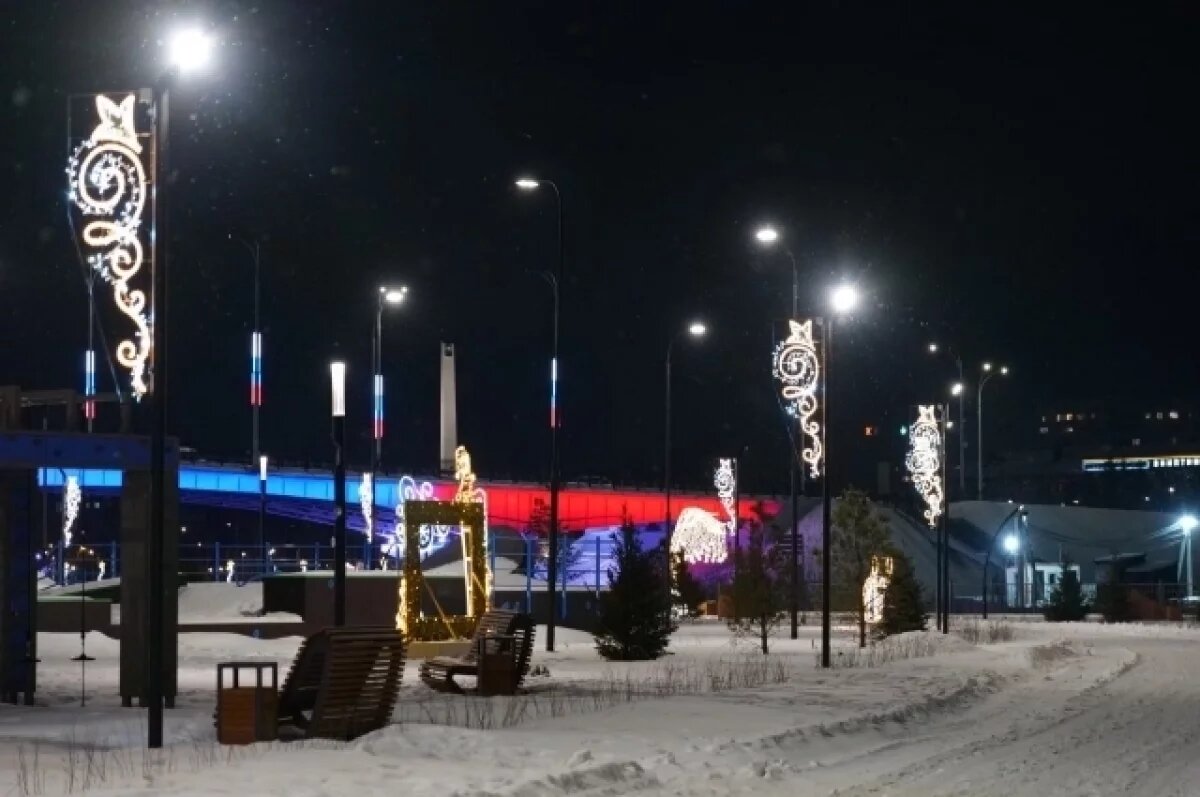    В Кемерове на новых набережных скоро включат праздничную подсветку