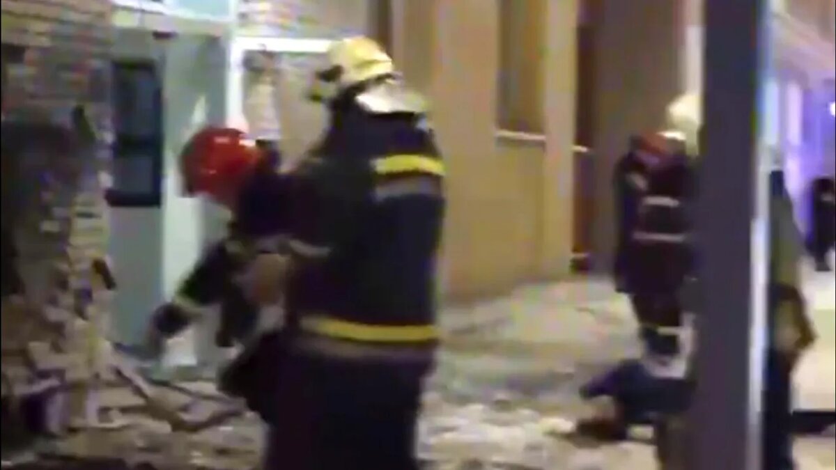    Кадр из видео с места взрыва на Рязанском проспекте в Москве.