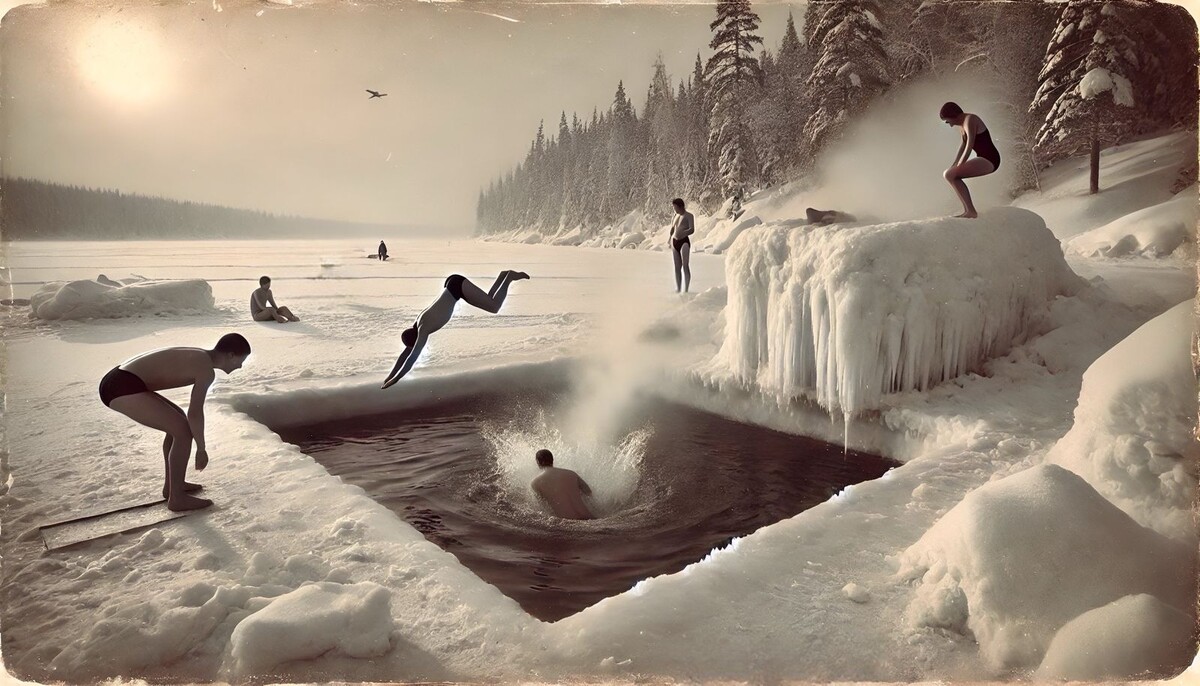 Ныряние в прорубь 