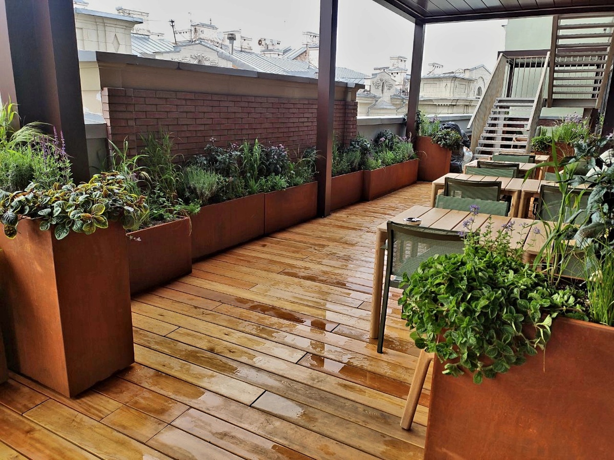 Кашпо из кортен стали Москва