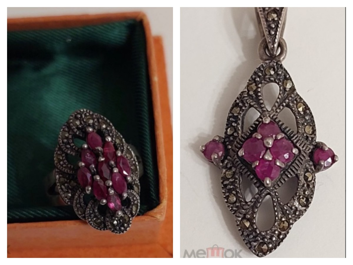 Марказиты на кольце и подвеске. Их на украшениях СССР никогда не было