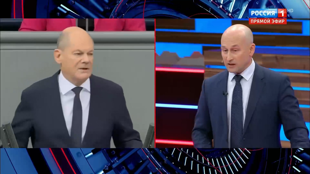 Кадр из программы «60 минут» с моим участием