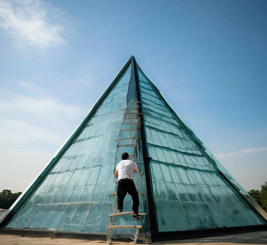 Все время вверх и вперед по стеклянной скользской дорожке.