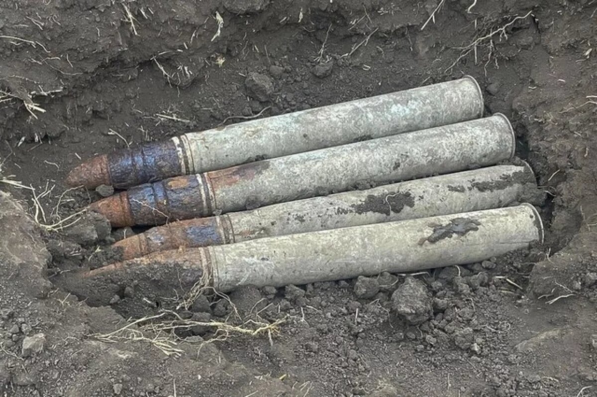    Житель Кубани, вскапывая огород, нашел артиллерийский снаряд