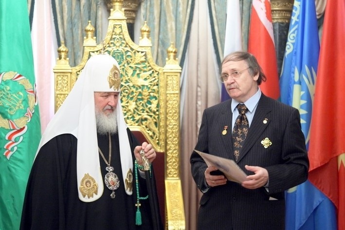 На встрече со Святейшим патриархом Кириллом в храме Христа Спасителя