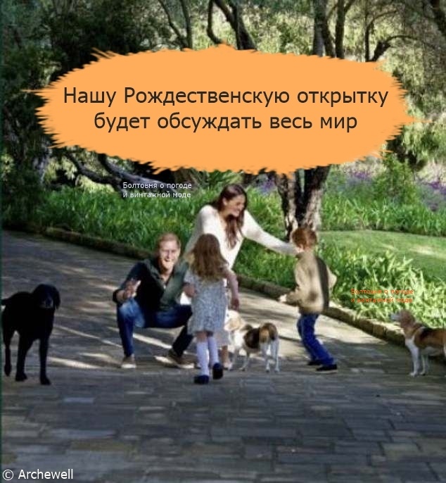 Центральной частью Рождественской открытки Гарри и Меган стало их семейное фото