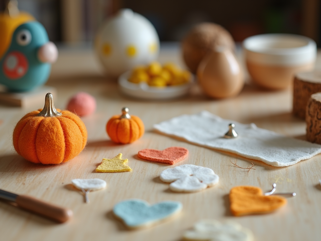 Процесс создания осеннего фетрового декора