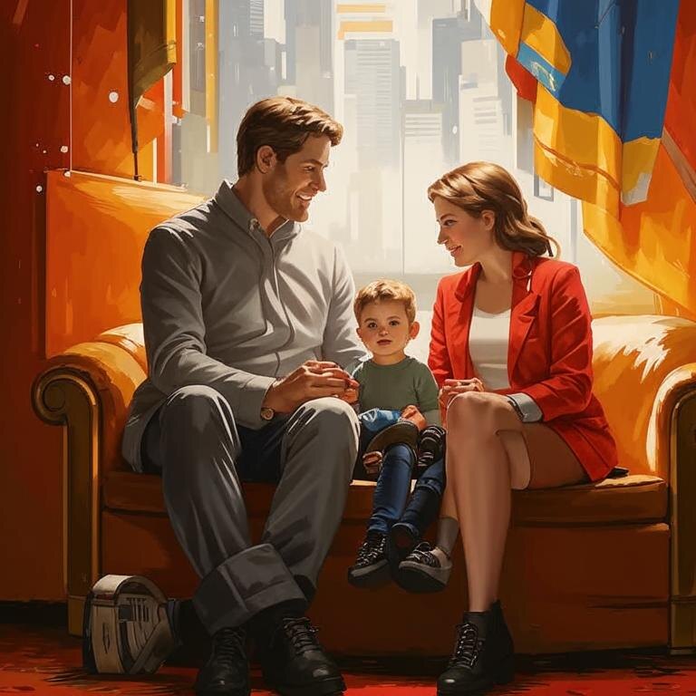 Образ русской семьи, нарисованный ИИ.