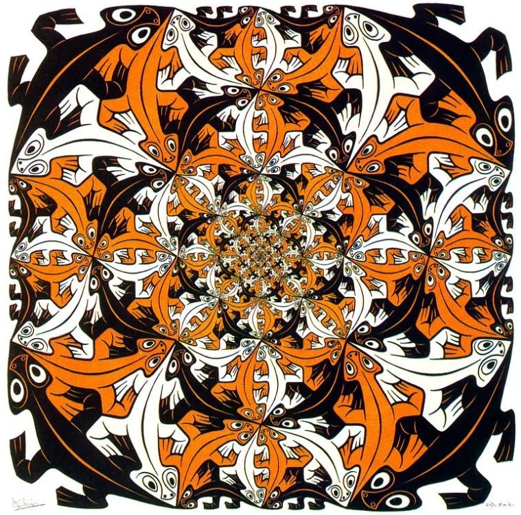 Все меньше и меньше - Мауриц Корнелис Эшер • Гравюра, 1956 г.