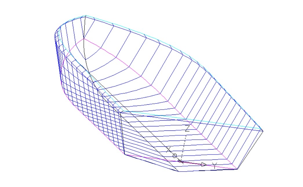 Проектик моторной лодки. Визуализация в АвтоКАДе.