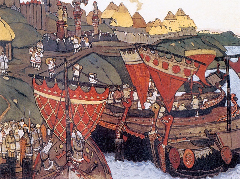 Картина Н. Рериха "Славяне на Днепре".