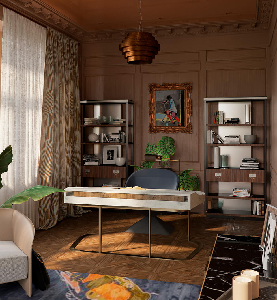 Картина в массивной раме в эклектичном интерьере дизайнера Татьяны Арютовой