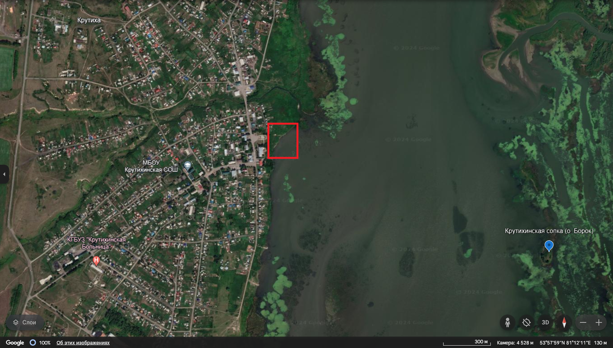 Рис. 1. Крутиха. Место обнаружения находок 2023 г. 