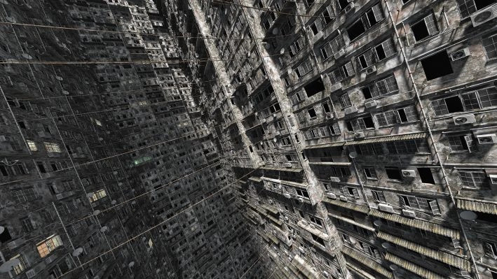 «Гигахрущевка» с бесконечными лабиринтами и этажами является неотъемлемой частью вселенной «Самосбора» и чем-то напоминает «Мегаструктуру» из японской манги Blame!