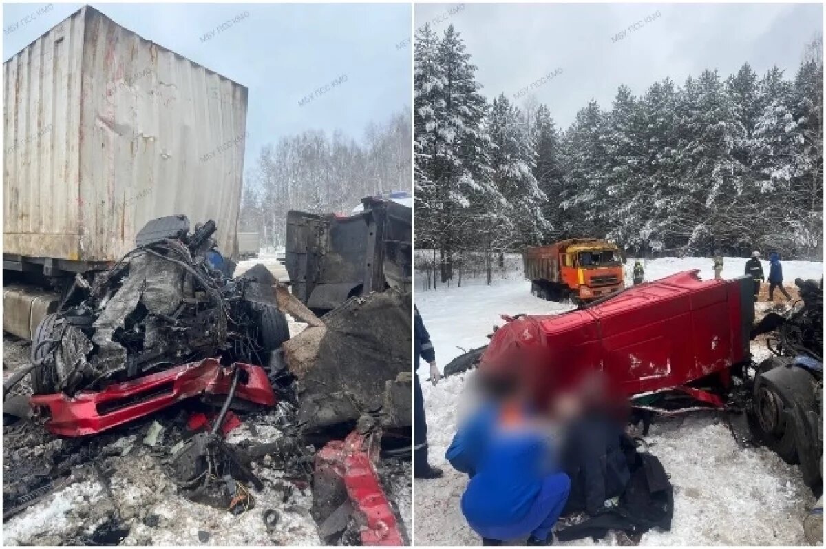    Столкнулись два грузовика, понадобилась помощь спасателей