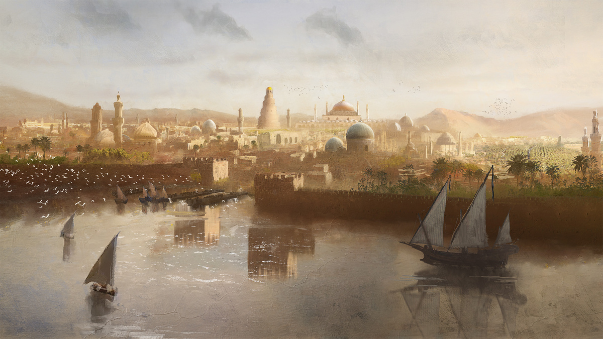 Вид на Багдад при Аббасидах. Художник: Joseph Feely