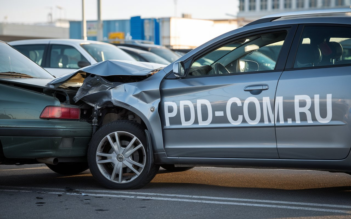 Автомобиль врезался в другой автомобиль