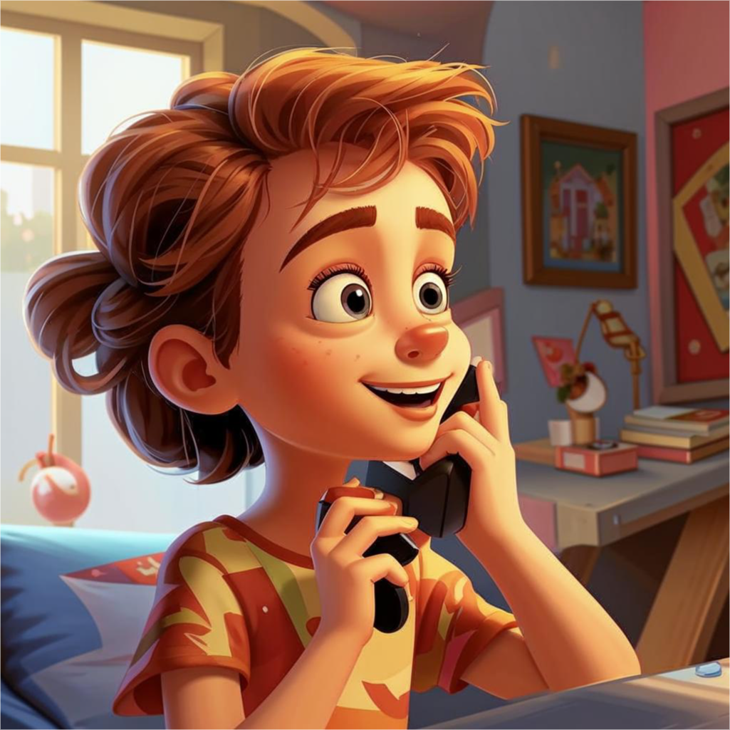 Иллюстрация от Fusion Brain. Общение на расстоянии нейросеть видит именно так.