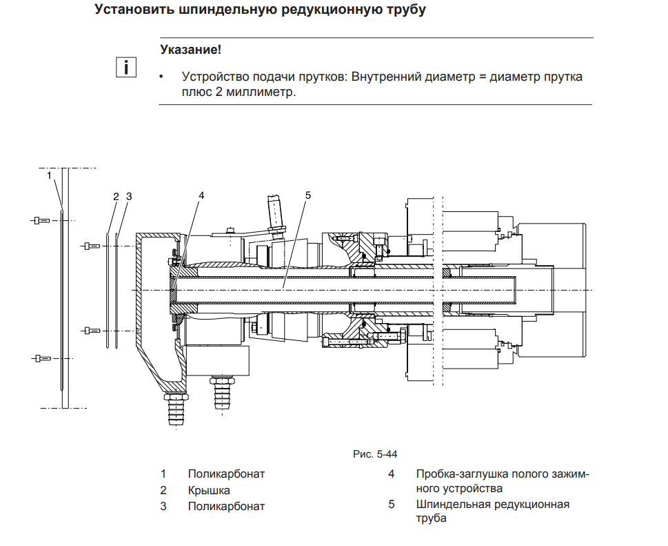 Устройство шпиндельного узла токарного станка с установленной переходной трубой