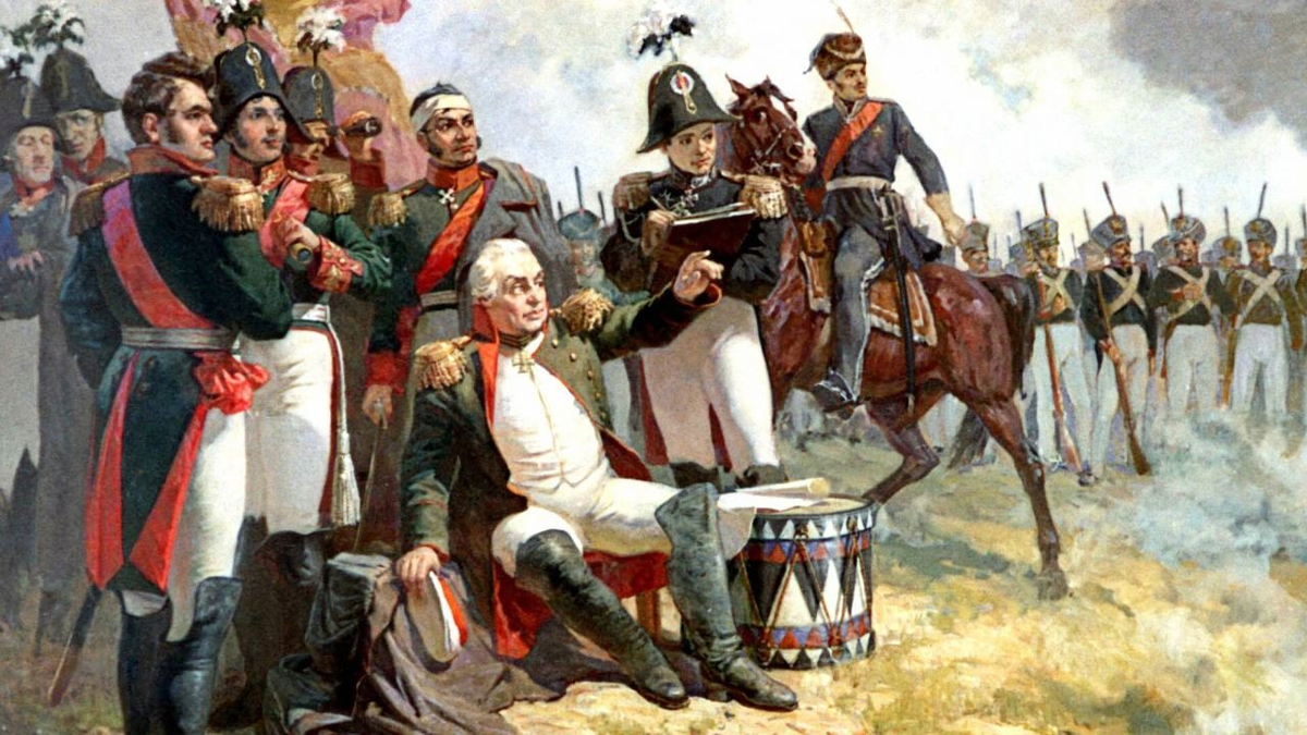 Михаил Илларионович Кутузов на Бородинском поле