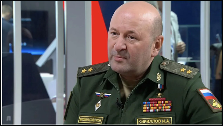    Начальник войск Радиационной, химической и биологической защиты ВС России генерал-лейтенанта Игорь Кириллов. Фото: tvzvezda.ru.