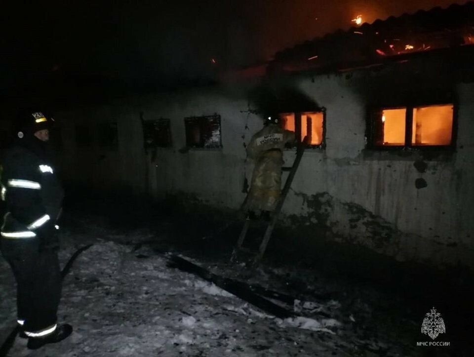    Пожар в конюшне. Источник: t.me/mchs_official