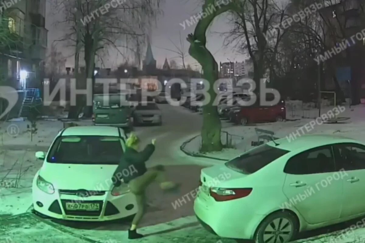    Разъярённая челябинка разгромила припаркованные во дворе авто