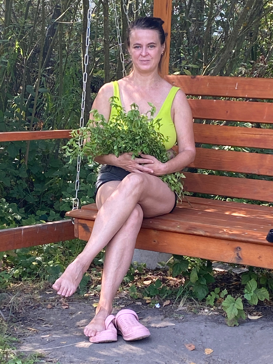 С букетом мяты